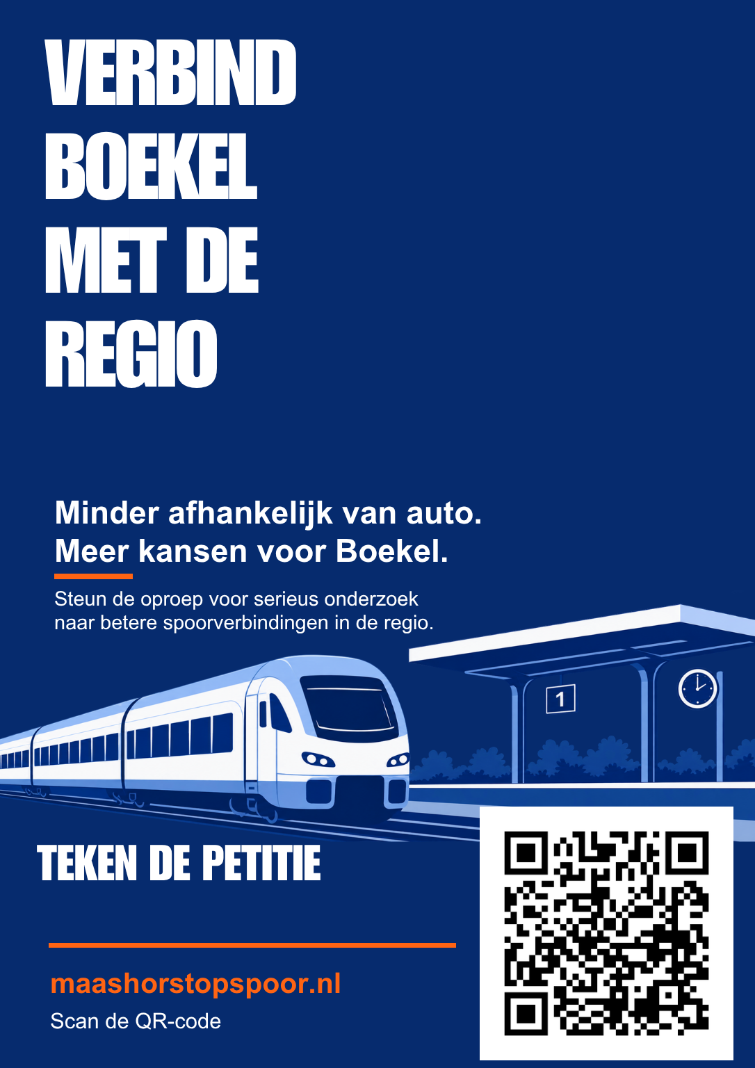 Blauwe poster Verbind Boekel met de regio
