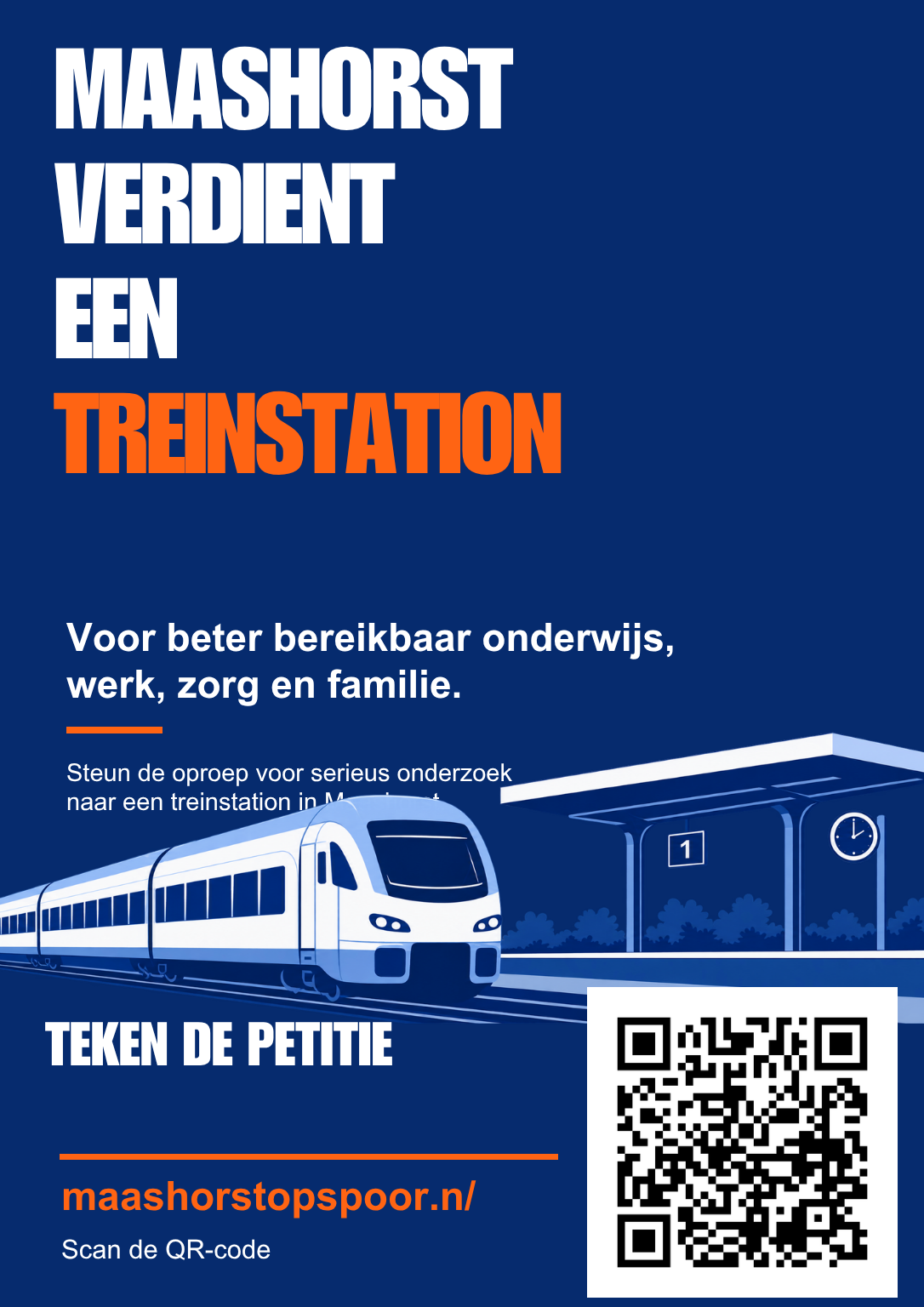 Blauwe poster Maashorst verdient een treinstation