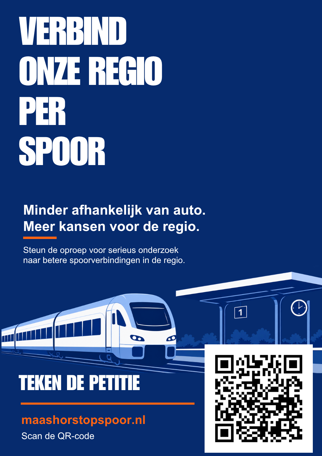 Blauwe algemene Maashorst op Spoor-poster