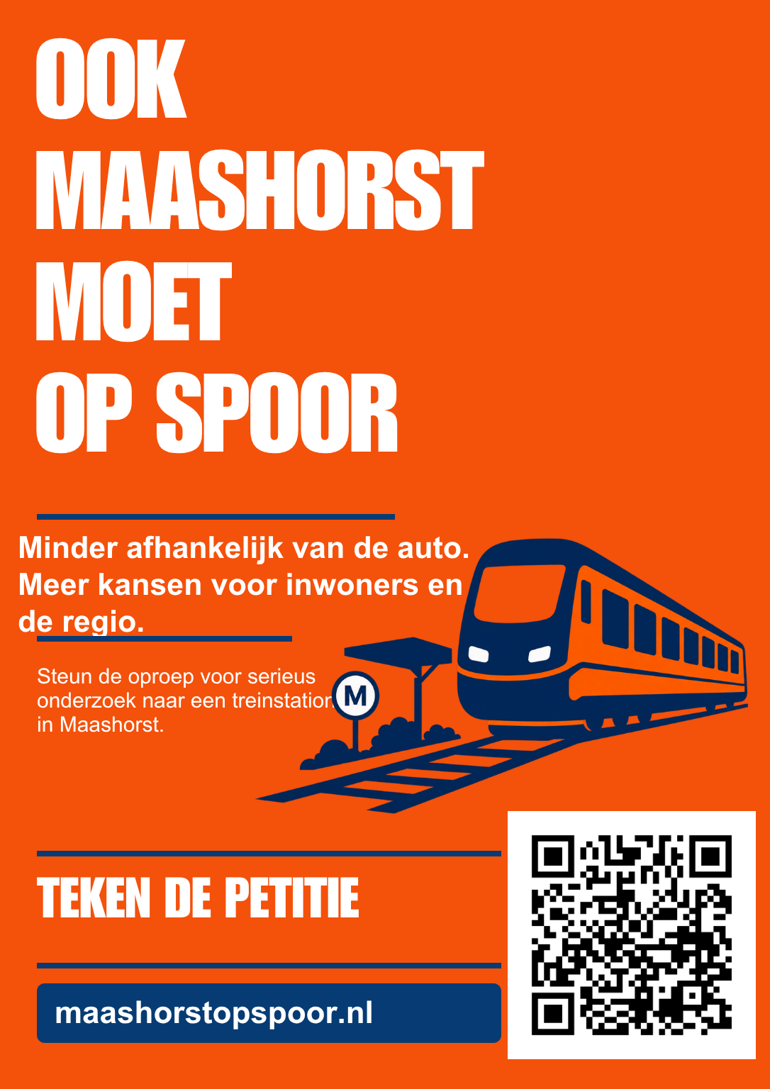 Oranje poster Ook Maashorst moet op spoor