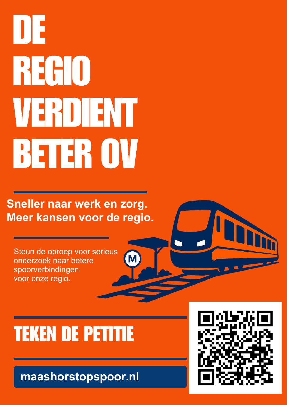 Oranje algemene Maashorst op Spoor-poster